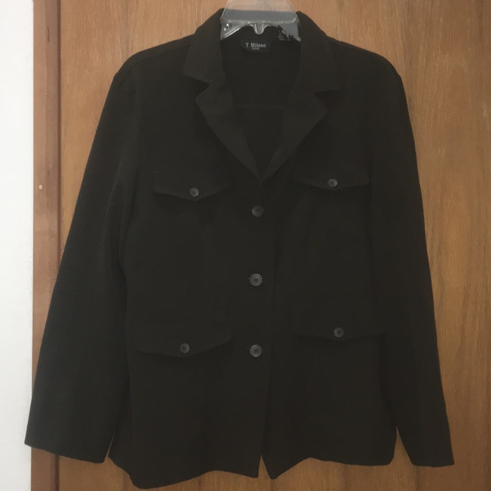 Chocolate brown T.Milano Petite Blazer 16P